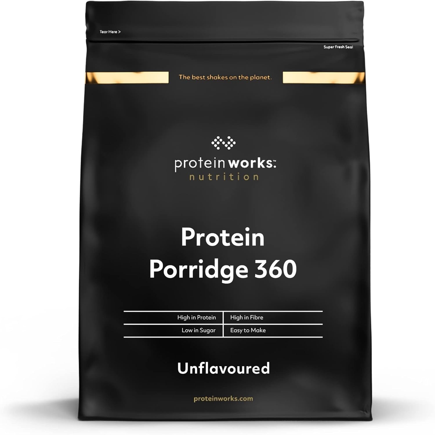 Protein Works – Protein Porridge 360 ​​| Mythos Zusätzliche Vitamine und Mineralien | Proteinreiches Frühstück | Kalorienarme Haferflocken | 13 Portionen | Natürlich | 1 kg Getreide Naty Shop Standardtitel