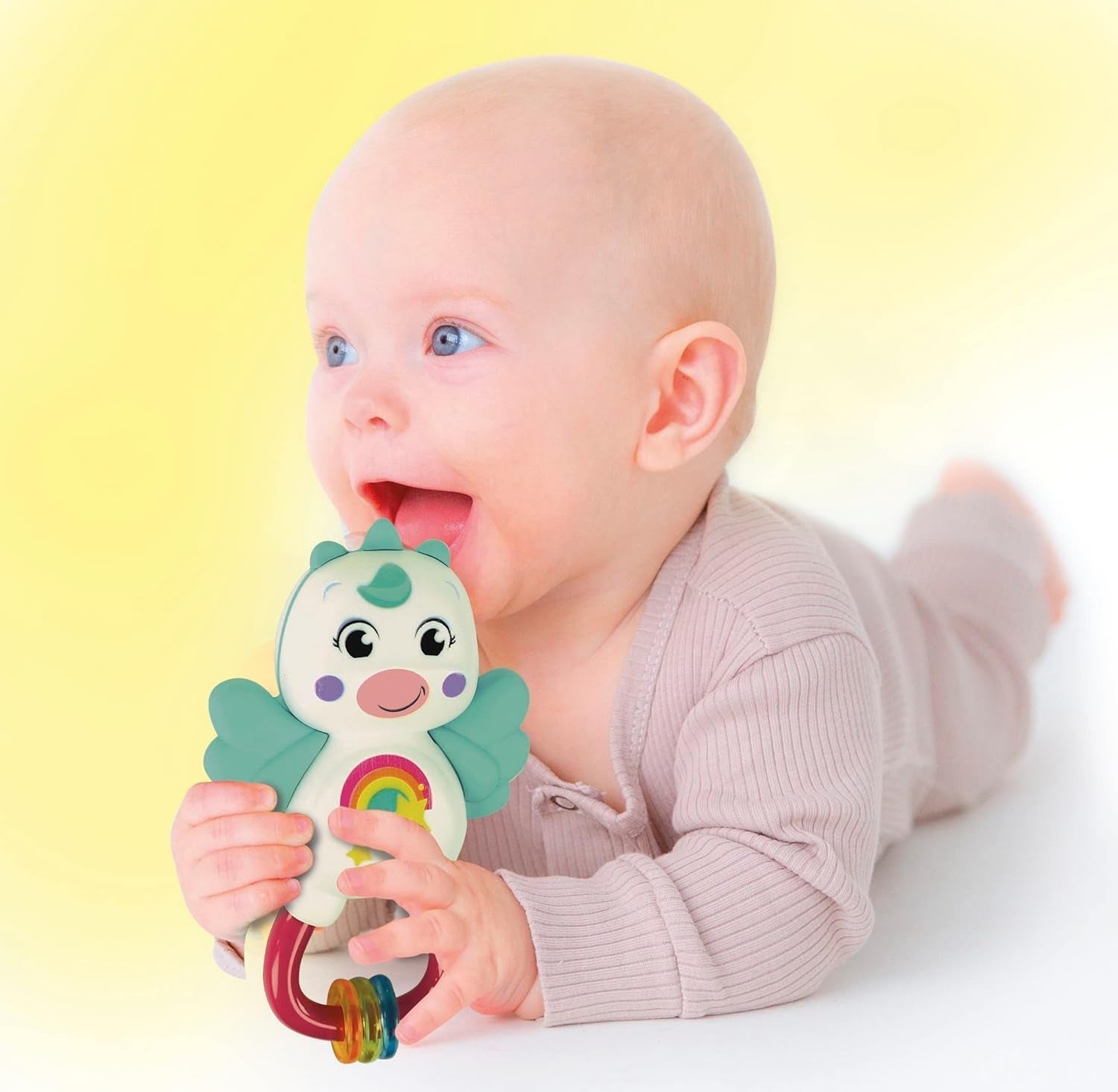 Clementoni 17778 – Rassel „Kleines Einhorn“ – Sonaglio Neonato Con Massaggiagengive, Giocattolo Bambini 3 Mesi, Rafforza Le Capacità Motorie E Sensoriali – Made in Italy Jucarii Bebe Naty Shop
