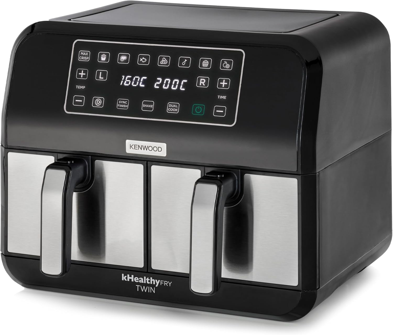 Kenwood Khealthy Twin Airfryer, 8 l (2 x 4 l), Doppelkammer, 8 Programme, Dual Cook & Sync Finish-Funktion, Touchscreen-Geräte Naty Shop Standardtitel