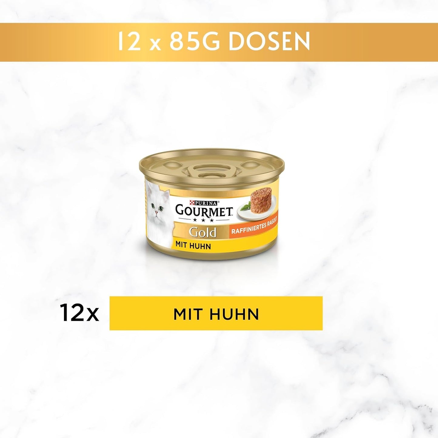 Gourmet Gold Refined Ragout Chicken Nassfutter für Katzen, 12er-Pack (12 x 85 g)