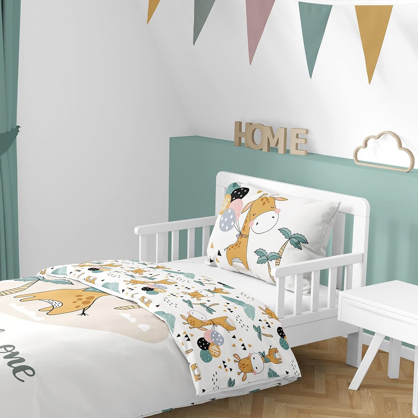 Bettwäsche für Jungen, verschiedene Motive, 100 % Baumwolle. Bettwäsche - Kinder Naty Shop Girafe