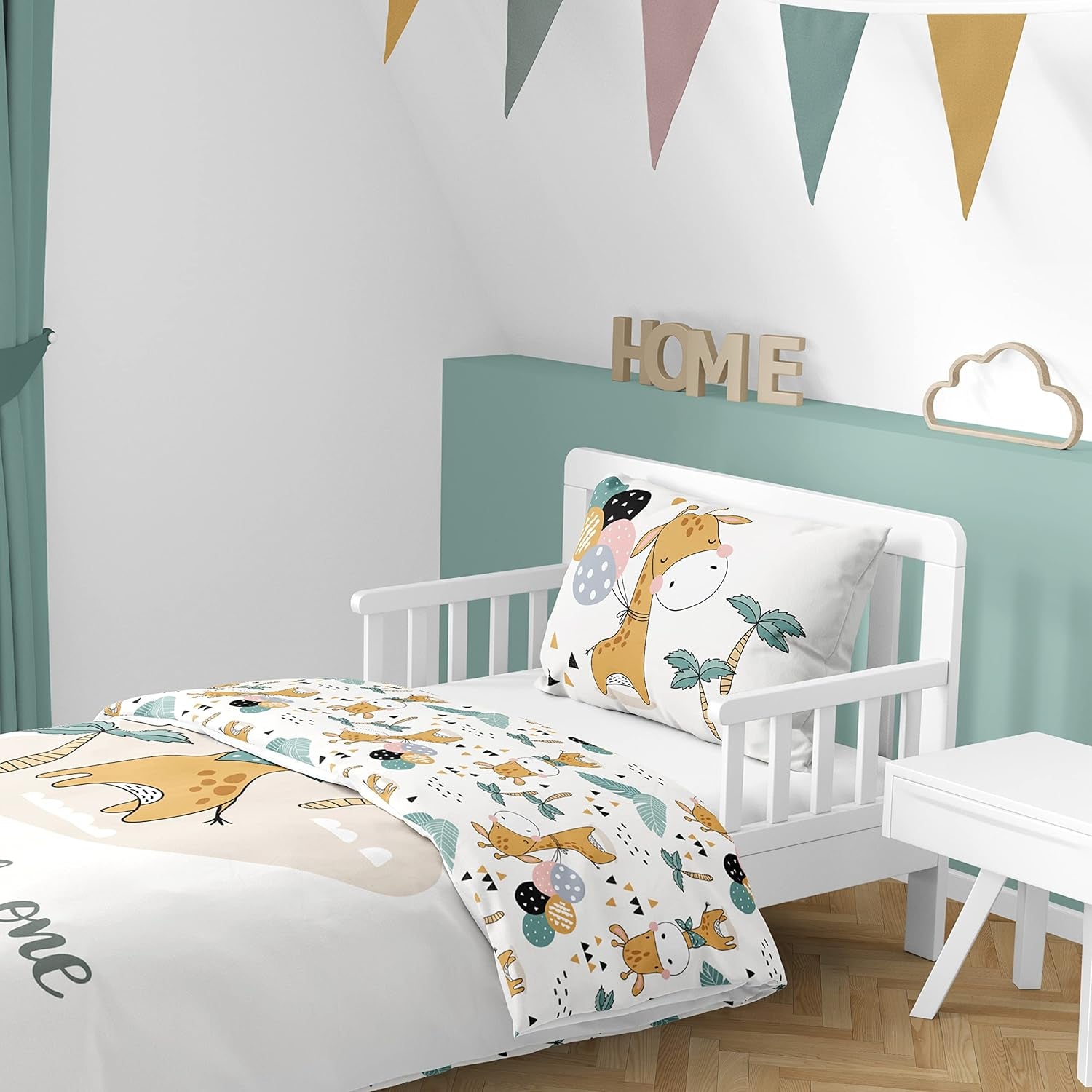 Bettwäsche für Jungen, verschiedene Motive, 100 % Baumwolle. Bettwäsche - Kinder Naty Shop Girafe