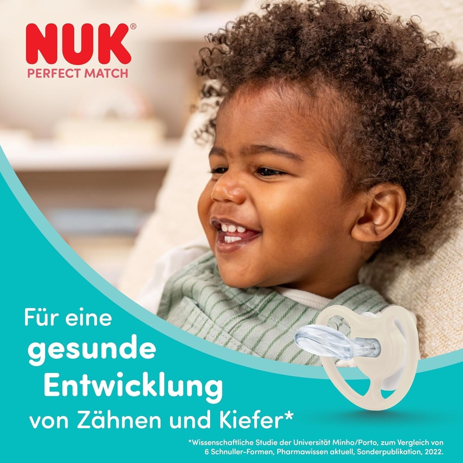 NUK Perfect Match Luftschnuller für Babys | 6-18 Monate | Kieferorthopädische Schnuller, die die Luftzirkulation fördern und durch Speichel verursachte Hautausschläge verhindern | 95 % Akzeptanz bei Babys** | Disney Minnie Maus | 2 Stück