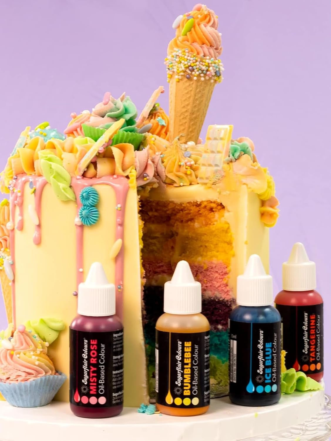 Sugarflair Pastel Mixer Lebensmittelfarbe auf Ölbasis, weiß – Lebensmittelfarbe für Schokolade, Buttercreme, Zuckerpaste und alle fettlöslichen Lebensmittelzutaten – 30 ml
