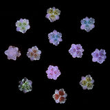 50 Stück 3D Blume Nagel Charms Nägel Zubehör Nageldesign Glitzersteine ​​​​Nailart Strasssteine ​​​​Flower Nail Charms Luminous Flower Nail Art Charms Bunte Blumen Deko Nagel Steinchen Flowers Nail Rhinestones