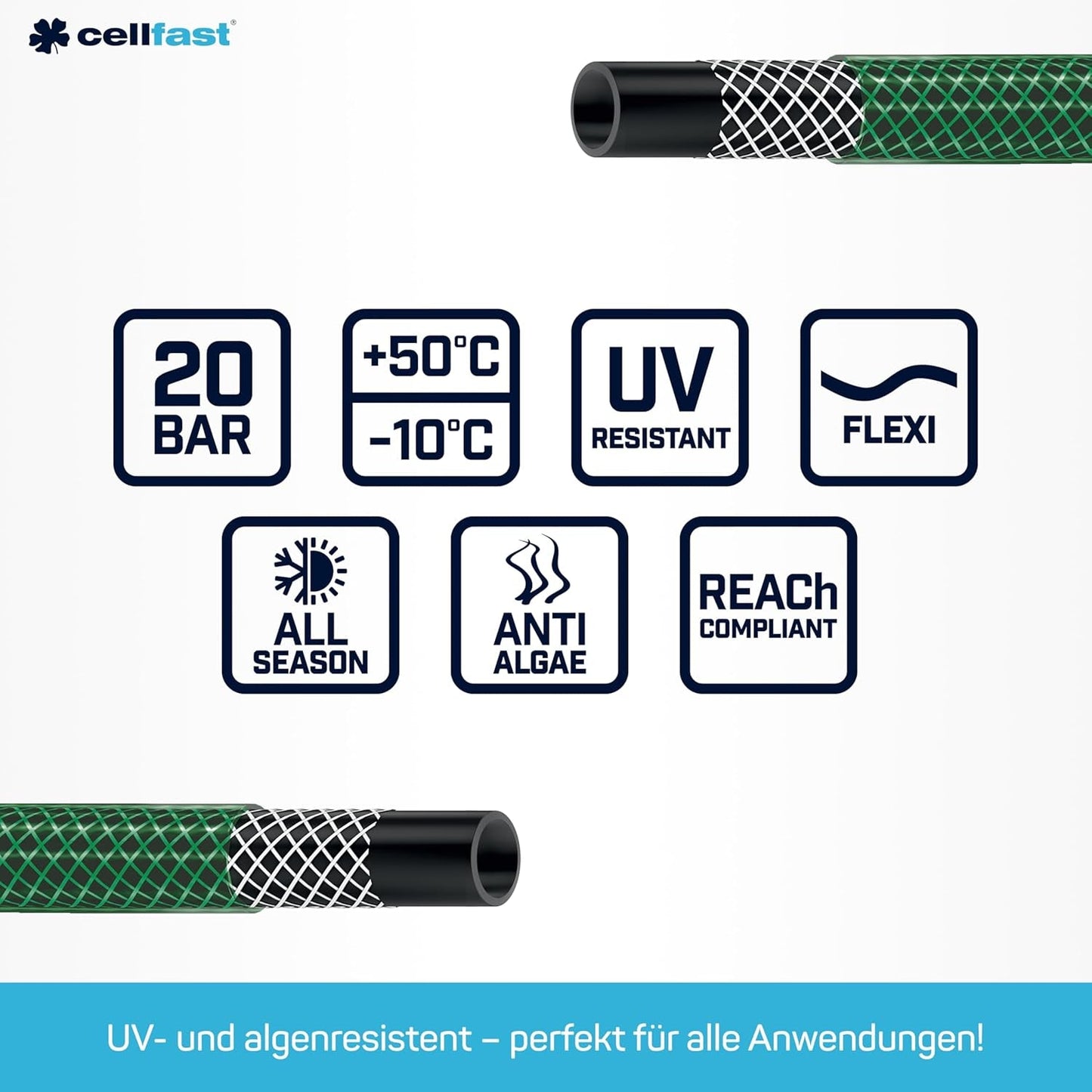 CELLFAST Sprinkler-Set, Gartensprinkler, Rasensprinkler für Blumen und Pflanzen, Schnellanschluss, wirtschaftlich
