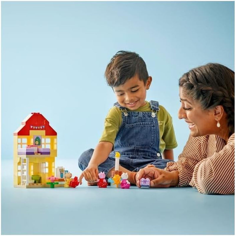 LEGO DUPLO Peppas Geburtstagshaus: Kreatives 3-Figuren-Spielzeug, Bau- und Umbauspielzeughaus für 2-Jährige, Jungen und Mädchen, fördert die Geschicklichkeit 10433 Bausets Besuchen Sie den LEGO-Store