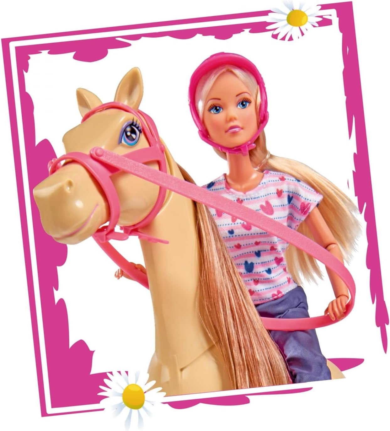 Simba 105730939 – Steffi Love Reittour, im Reitanzug, mit 2 Pferden, voll bewegliche Puppe, Anziehpuppe, 29 cm, für Kinder ab 3 Jahren. Puppen Naty Shop