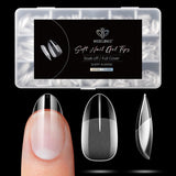 Modelones Nagelspitzen 510 Stück – Full-Cover-Nagelspitzen-Set, Gel-Spitzen-Set, vorpolierte PMMA-Harz-Nagelspitzen, künstliche Nägel zum Aufkleben von Nagelkunst-DIY, kurzes Squoval