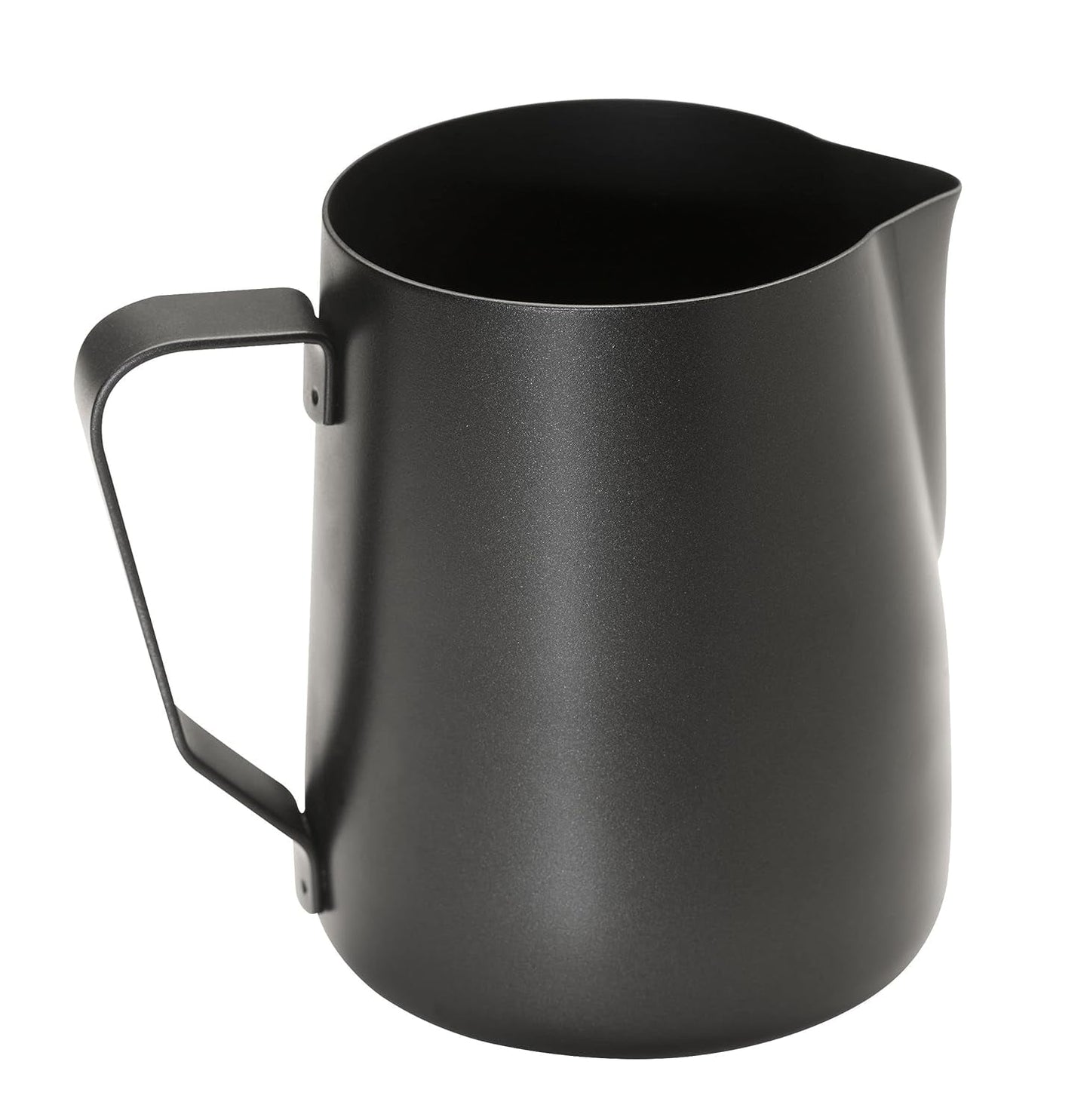 APS 10334 Milchkännchen – Hochwertiges Milchkännchen mit Antihaftbeschichtung aus Edelstahl – Perfekt zum Aufschäumen von Milch. Universalbecher, schwarz, 350 ml.