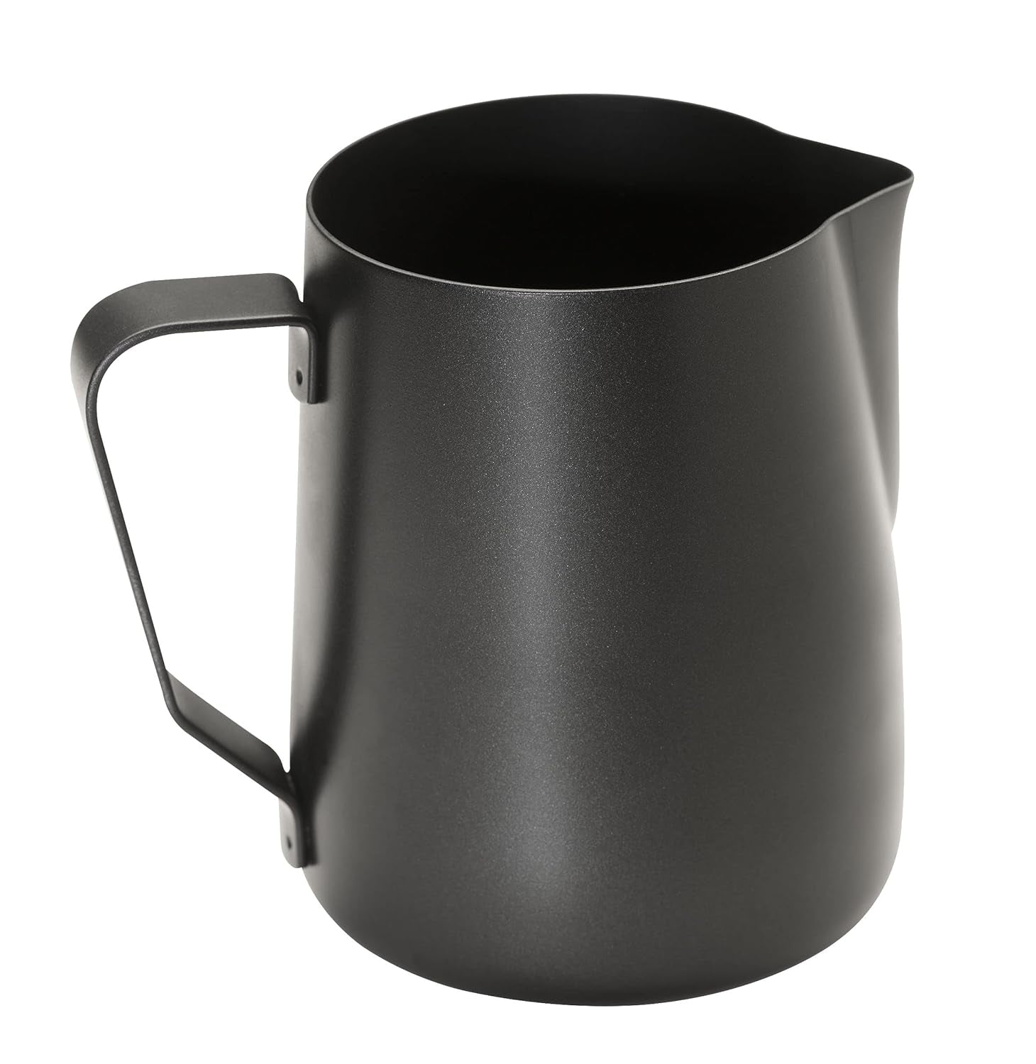 APS 10334 Milchkännchen – Hochwertiges Milchkännchen mit Antihaftbeschichtung aus Edelstahl – Perfekt zum Aufschäumen von Milch. Universalbecher, schwarz, 350 ml.