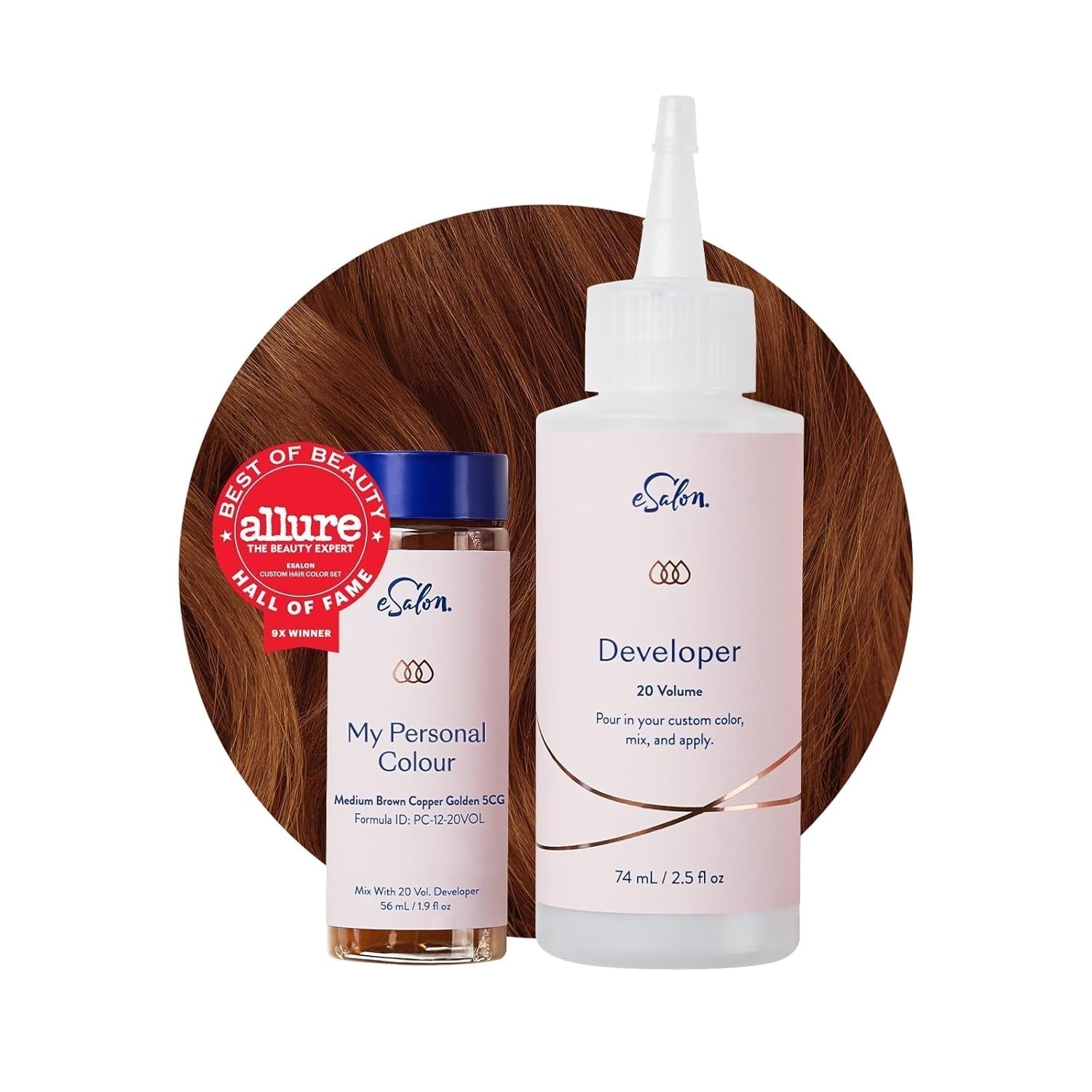 Permanentes Haarfärbeset, 100 % Grauabdeckung, Heimfärbung, 0 % Ammoniak-Haarfärbemittel, mehrdimensionale Haarfärbemittel, professionelle Haarfärbemittel, Naty Shop Haarfärbemittel, mittelbraun, kupfergolden, 5 CG