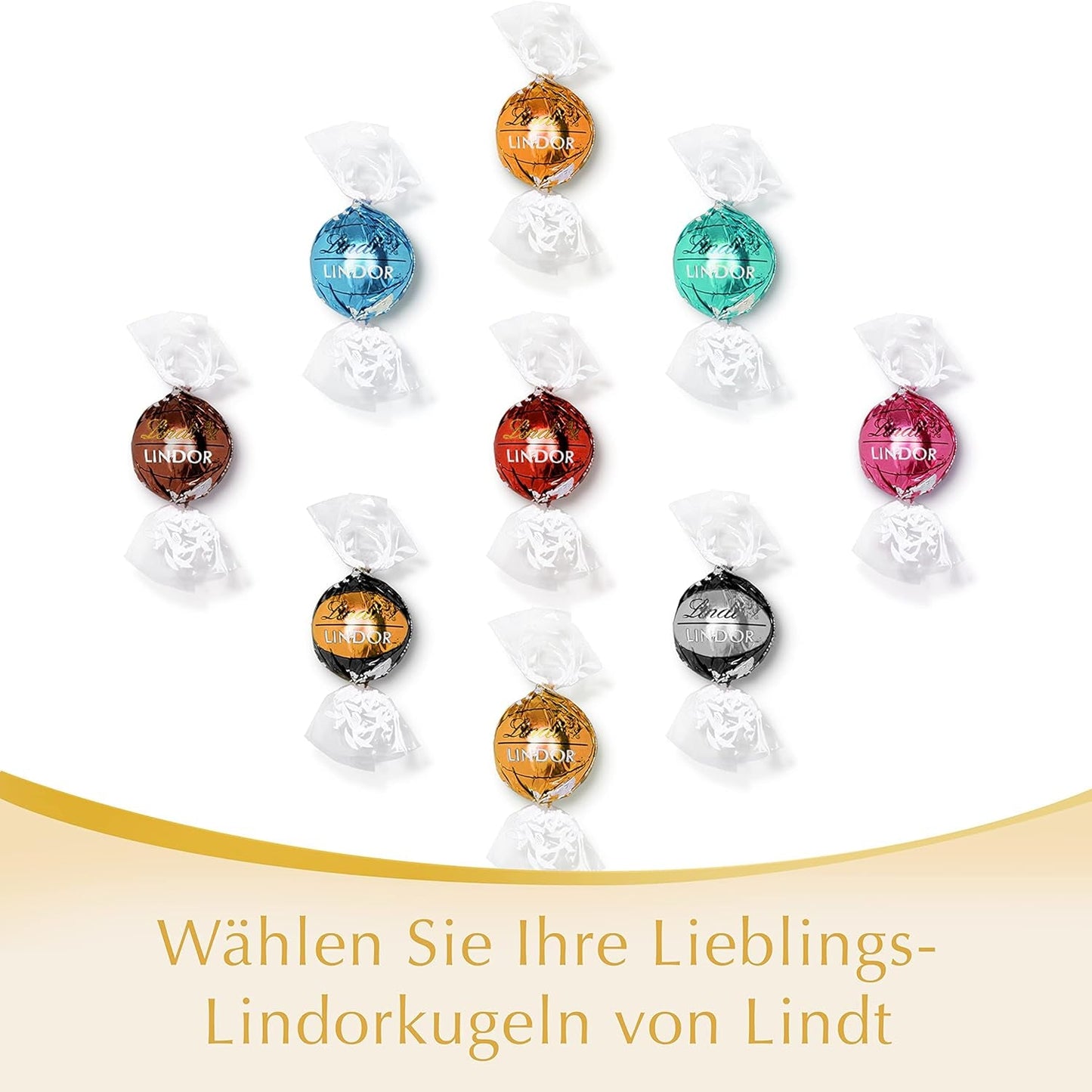 Lindt weiße Schokoladenkugeln LINDOR | 137g Beutel | Ca. 10 weiße Schokokugeln mit zartschmelzender Füllung | Schokoladen-Geschenkset | Schokoladen-Geschenkset (2er-Pack)