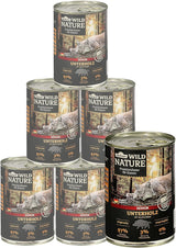 Dehner Wild Nature Katzenfutter Unterholz, Nassfutter getreidefrei / zuckerfrei, für ältere Katzen, Wildschwein, 6 x 400 g Dose, (2,4 kg)