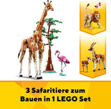 LEGO Creator 3In1 Tiersafari, Kreativset mit Tierfiguren, 3 Baumöglichkeiten: Spielzeuggiraffe, Gazelle und Löwe, Spielzeugtiere für Mädchen und Jungen, Naturgeschenk für Kinder ab 9 Jahren 31150 Bausets Beuche den LEGO-Store