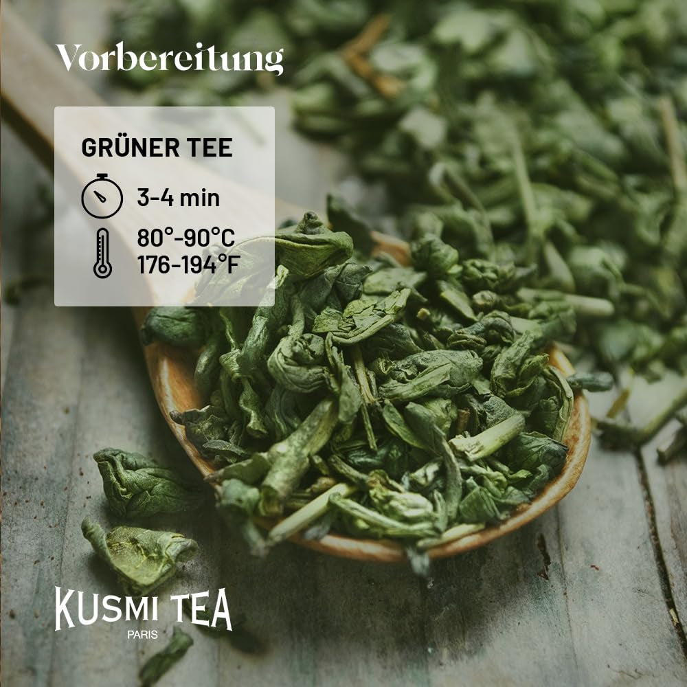 Kusmi Tea – 2er-Pack – Jasmin-Grüntee – Bio-Jasmin-Grüntee-Mischung – 100 % Bio-Grüntee – kann heiß oder kalt getrunken werden – 2 x 20 Teebeutel