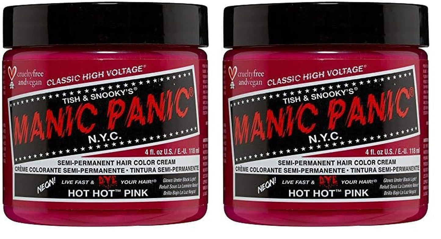 Manic Panic Hot Hot Pink Classic Cream Vegane, tierversuchsfreie, halbpermanente Haarfarbe 118 ml Naty Shop Haarfarbe Hot Hot Pink 118 ml (2er-Pack)