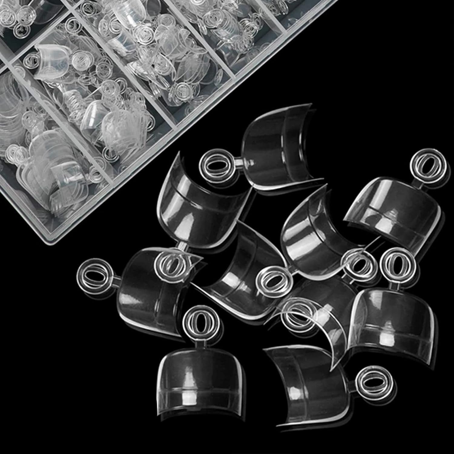 600 Stück ovale kurze künstliche Nägel, 12 Größen, halbe Abdeckung, Acryl, künstliche Nagelspitzen, künstliche Nägel für Maniküre, Frauen, Salon, DIY (transparent)