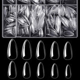 Btartbox Extra kurze Mandel-Nagelspitzen – Volldeckende Gel-X-Soft-XS-Gel-Nagelspitzen – Vorgeformte Halbmatte für breite Nägel Salon 320 Stück