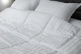 Warm, Satin, gestreift, 400 g/m², 240 x 220 cm, Mikrofaser, weiß, 240 x 220 cm Bettdecken und Steppdecken Naty Shop Standardtitel