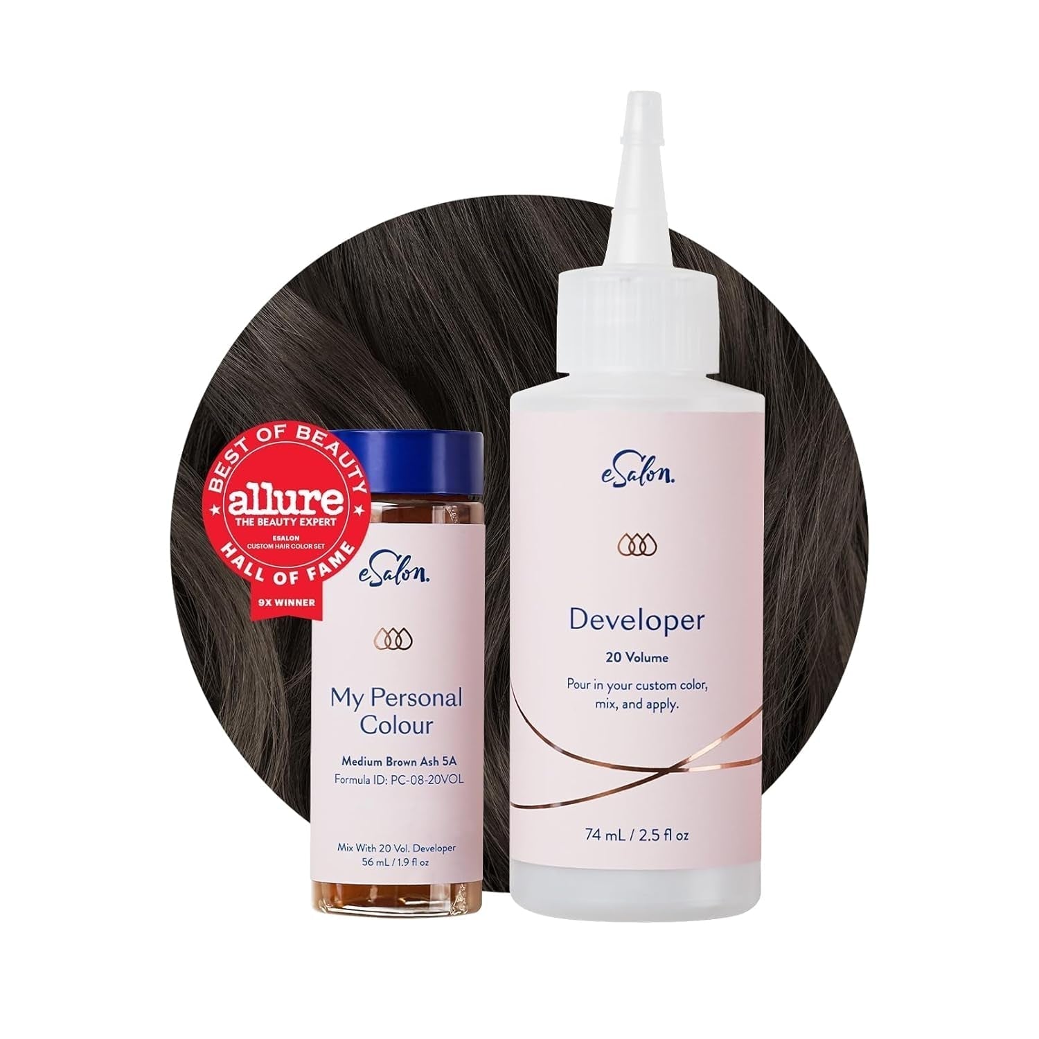 Permanentes Haarfärbeset, 100 % Grauabdeckung, Heimfärbung, 0 % Ammoniak-Haarfärbemittel, multidimensionale Haarfärbemittel, professionelle Haarfärbemittel, Naty Shop Haarfärbemittel, Mittelbraun, Asche 5A