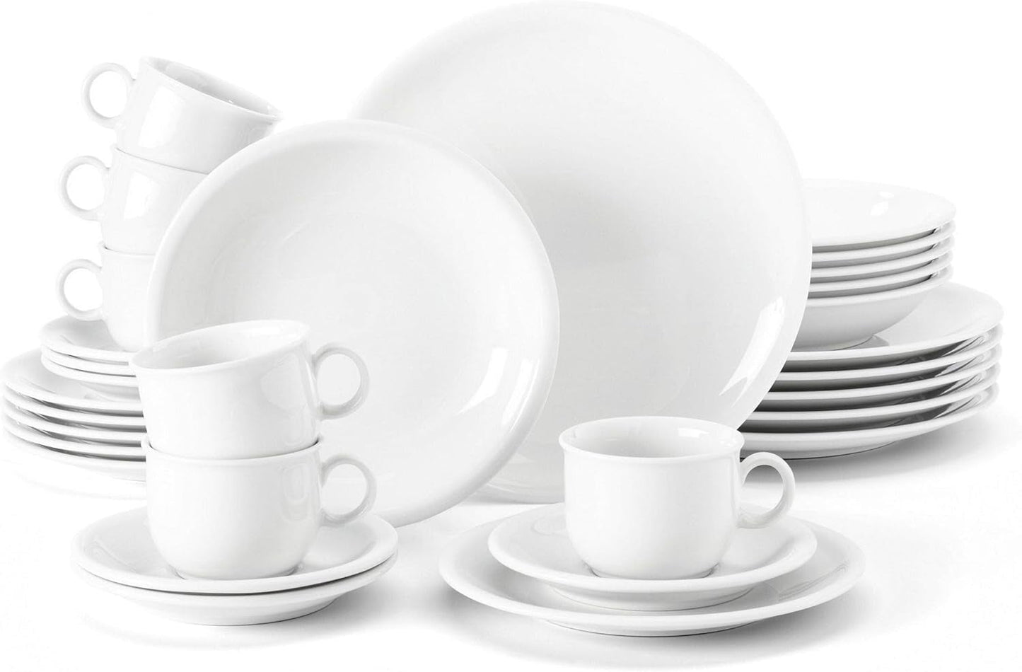 Seltmann Weiden 001.716175 Compact White 30-teiliges Tafelservice, weiß/einfach