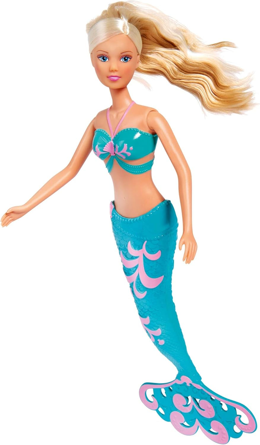 Simba 105733336 – Steffi Love Mermaid Friends, magische Meerjungfrauenpuppe mit Schwester Evi, Delfinfigur und mehr, Spielzeug für Kinder ab 3 Jahren