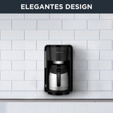 Rowenta Adagio Filter-Espressomaschine, Thermokaraffe aus Edelstahl, hält den Kaffee bis zu 4 Stunden heiß, 10–15 Tassen Fassungsvermögen, 1,25 l Fassungsvermögen, abnehmbarer Filterkorb, automatische Abschaltung, Schwarz, CT3818