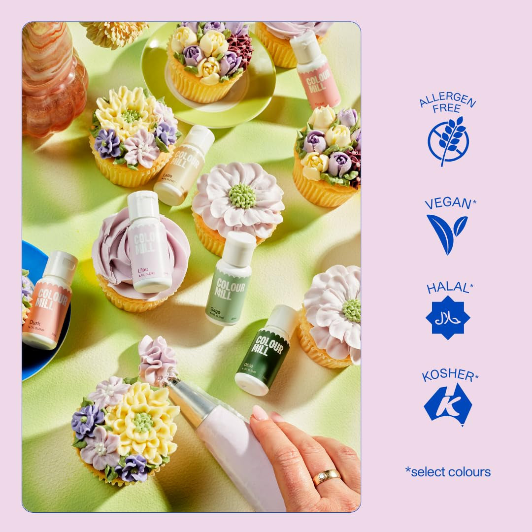 Color Mill Lebensmittelfarbe auf Ölbasis, Merlotölmischung – Lebensmittelfarbe für Schokolade, Fondant, Muffins, Kuchen, Backen, Makronen – Lebensmittelfarbe zum Dekorieren von Kuchen – 100 ml