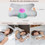 Nackenkissen, orthopädisches Kopfkissen, Memory-Schaum-Kissen, Seitenaufprallkissen – ergonomisches Design, hohle Form für Seiten-, Rücken- und Bauchaufprall, hellgrau, orthopädische Halskissen von Naty Shop