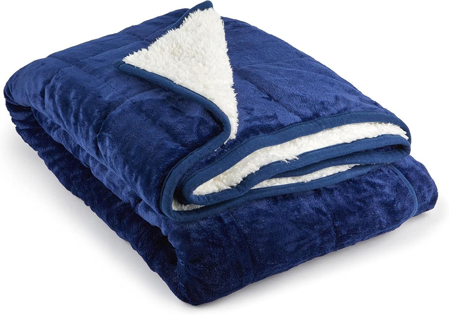 Emma Barclay beschwerte Sherpa-Decke, 127 x 152 cm, Blush Pink Emma Barclay Betten und Decken Marineblau 60 x 80 Zoll (150 x 203 cm)