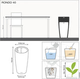 Pflanzgefäß LECHUZA Rondo Premium 32 Mattweiß | Pflanzsäule mit Bewässerungssystem, Wasserstandsanzeige und Pflanzeinsatz | Mattes Finish | Ø 32,5 x 56,5 cm | 15786