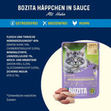 Bozita Senior 8+ Mound Nassfutter für Katzen mit Getreide und viel Huhn – 12 Beutel x 85 g, getreide- und weizenfreies Nassfutter für Katzen – Nassfutter für Katzen mit 8,5 % Protein und 4,5 % Fett