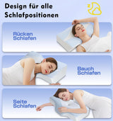 Nackenkissen aus Memory-Schaum, ergonomisches orthopädisches Kissen für Nacken- und Schulterschmerzen – kühlendes Schlafkissen für Seiten-, Rücken- und Bauchschläfer mit Nackenstütze, orthopädische Halskissen von Naty Shop