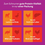 WHISKAS Duo-Beutel für Nassfutterportionen, Multipack, klassische Kombination in Gelee, 12 x 85 g