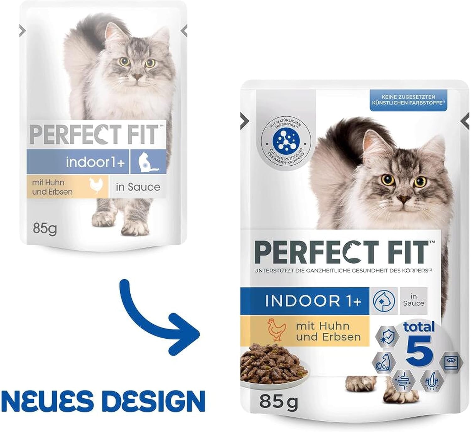 PERFECT FIT™ Beutel für Katzen, drinnen, mit Huhn, 12 x 85 g