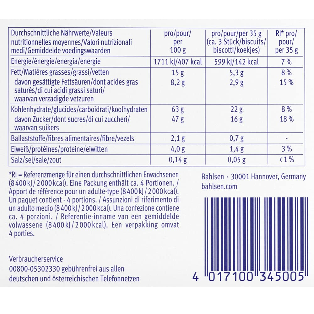 Bahlsen Messino Edelherb – 4er-Pack – Flauschiger Teig mit Edelherb-Schoko-Orangen-Füllung (1 x 125 g)