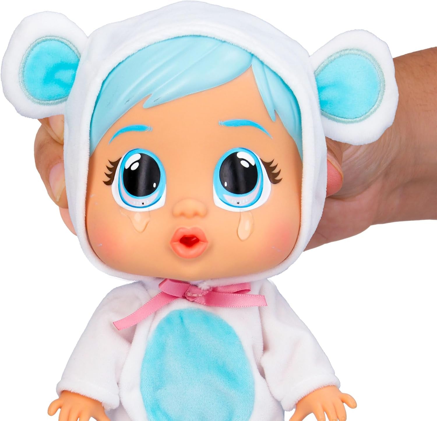 Cry Babies Loving Care Kristal Puppe, Kristal Loving Care Babypuppe mit 3 Zubehörteilen für Arztspiele, Pflege, Weinen mit echten Tränen, Spielzeug für 18 Monate alte Babys