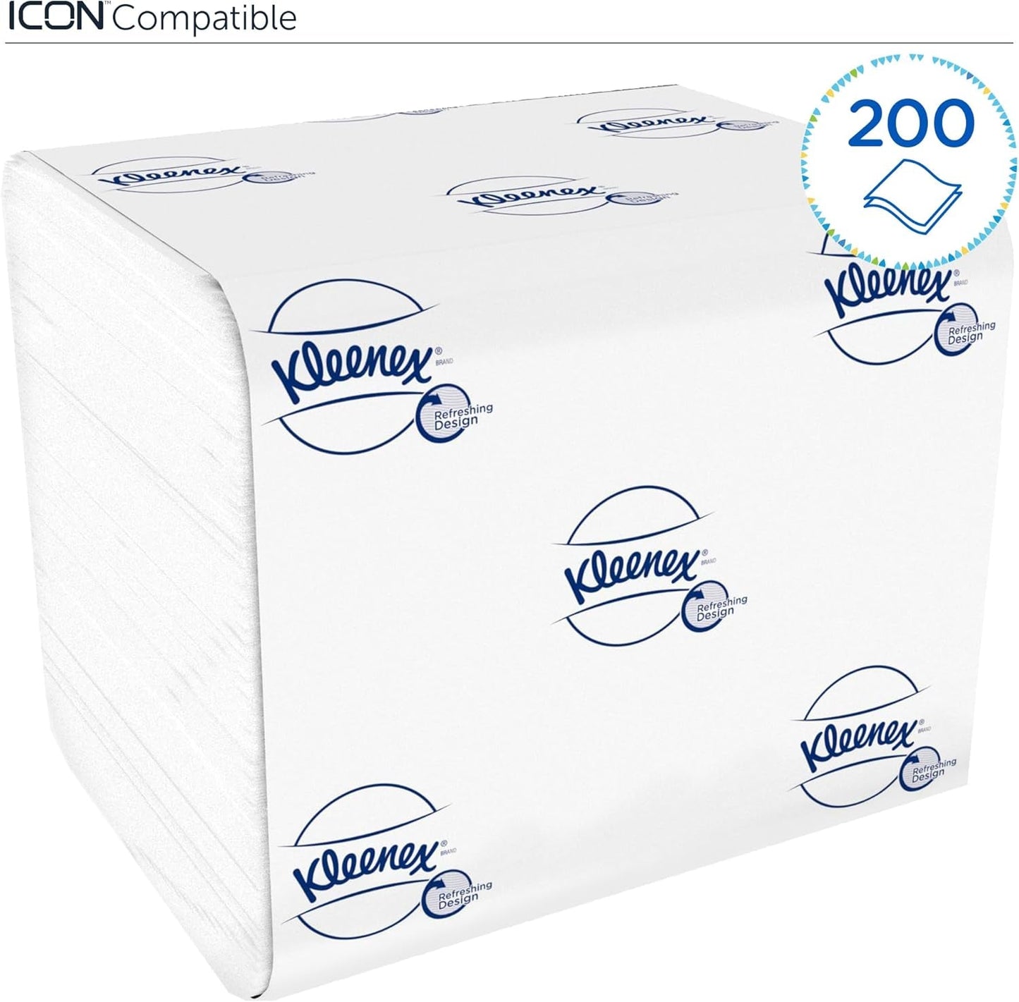 Kleenex Einzelblatt-Toilettenpapier 8408, 2-lagiges Toilettenpapier in Großpackungen, hergestellt aus FSC-zertifiziertem Papier, 36 Packungen x 200 Blatt (7.200 Blatt)