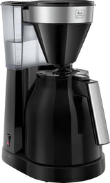 Melitta Easy Top – Espressomaschine mit Filter und Glaskaraffe, für bis zu 10 Kaffeetassen, Schwarz/Edelstahl