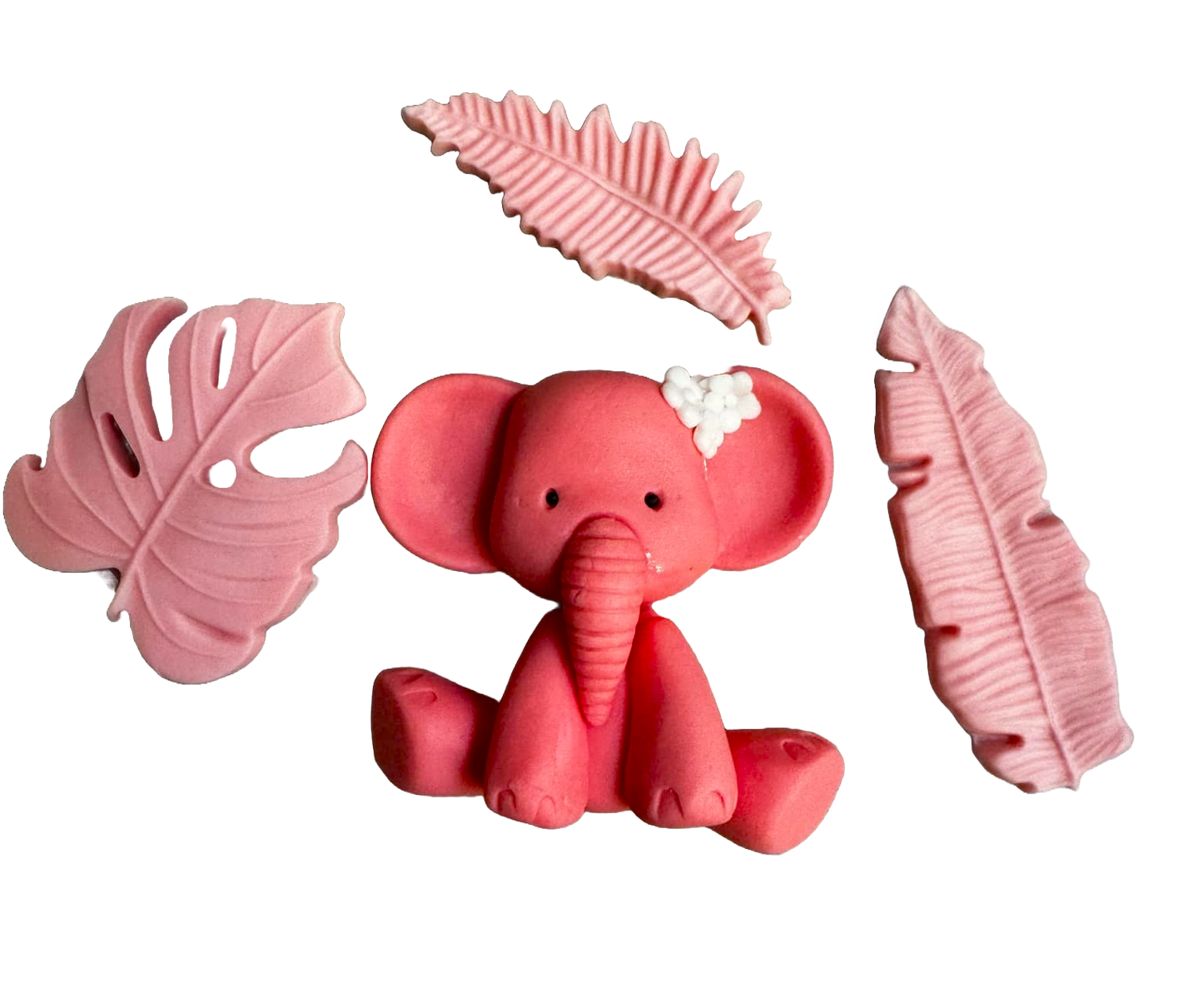 Set mit 4 essbaren Zuckerdekorationen, Taufe, Elefant, Mädchen, Dekorationen aus Zuckerpaste, Naty Shop