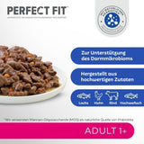 Perfect Fit Adult 1+ Nassfutter-Auswahl mit Lachs, Tiefseefisch, Rind und Huhn, 48 Beutel, 12x85g (4er-Pack) – Premium-Nassfutter für ausgewachsene Katzen ab 1 Jahr