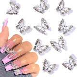 10 Stück Legierung Schmetterling Nagel Charms Metall Nail Art Anhänger Steine ​​für Diamanten Nägel Edelsteine ​​Nagel Schmuck Kunst Dekorationen Nail Art Schmuckherstellung