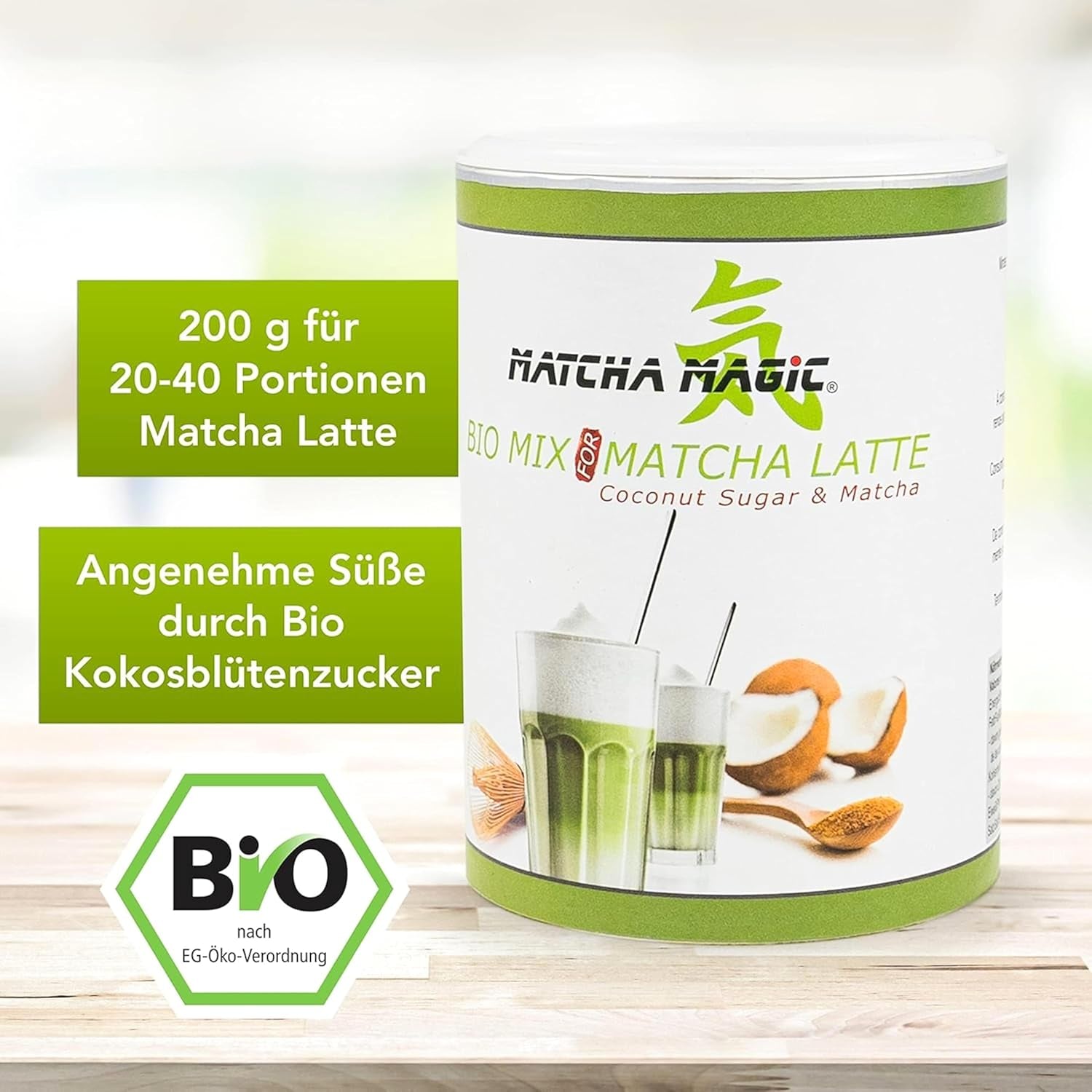 Matchamagic – Bio-Matcha-Latte-Pulver aus Japan mit Kokosblütenzucker für einen leckeren Tee