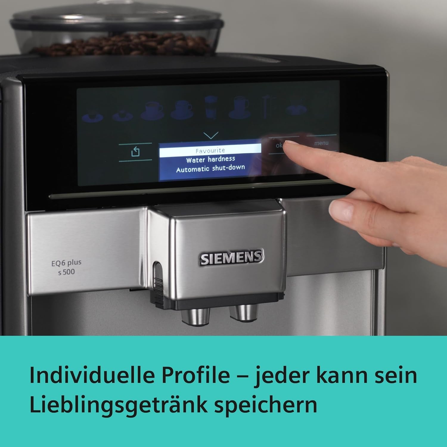 Siemens EQ.6 plus s300 Espressoautomat TE653501DE, für viele Kaffeespezialitäten, Milchaufschäumer, Keramikmahlwerk, Doppelkaffeefunktion, Antikalk, automatische Dampfreinigung, 1500 W, Silber