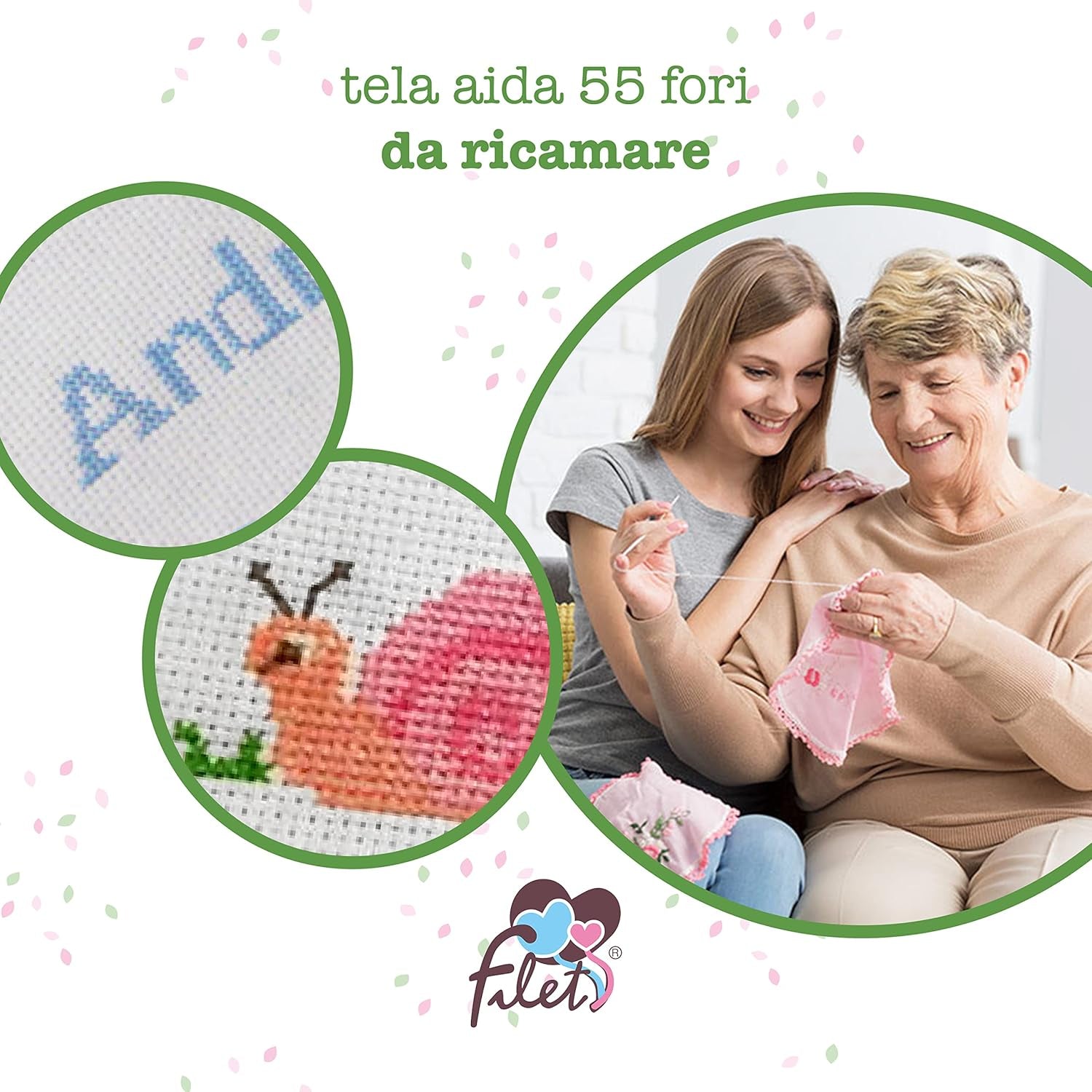 Weißes und rosafarbenes Babybett-Bettwäscheset, bestehend aus 1 Spannbettlaken, 1 Oberlaken mit Aida-Band zum Besticken und 1 Kissenbezug, 100 % Baumwolle, hergestellt in Italien. Steppdecken und Steppdecken Naty Shop