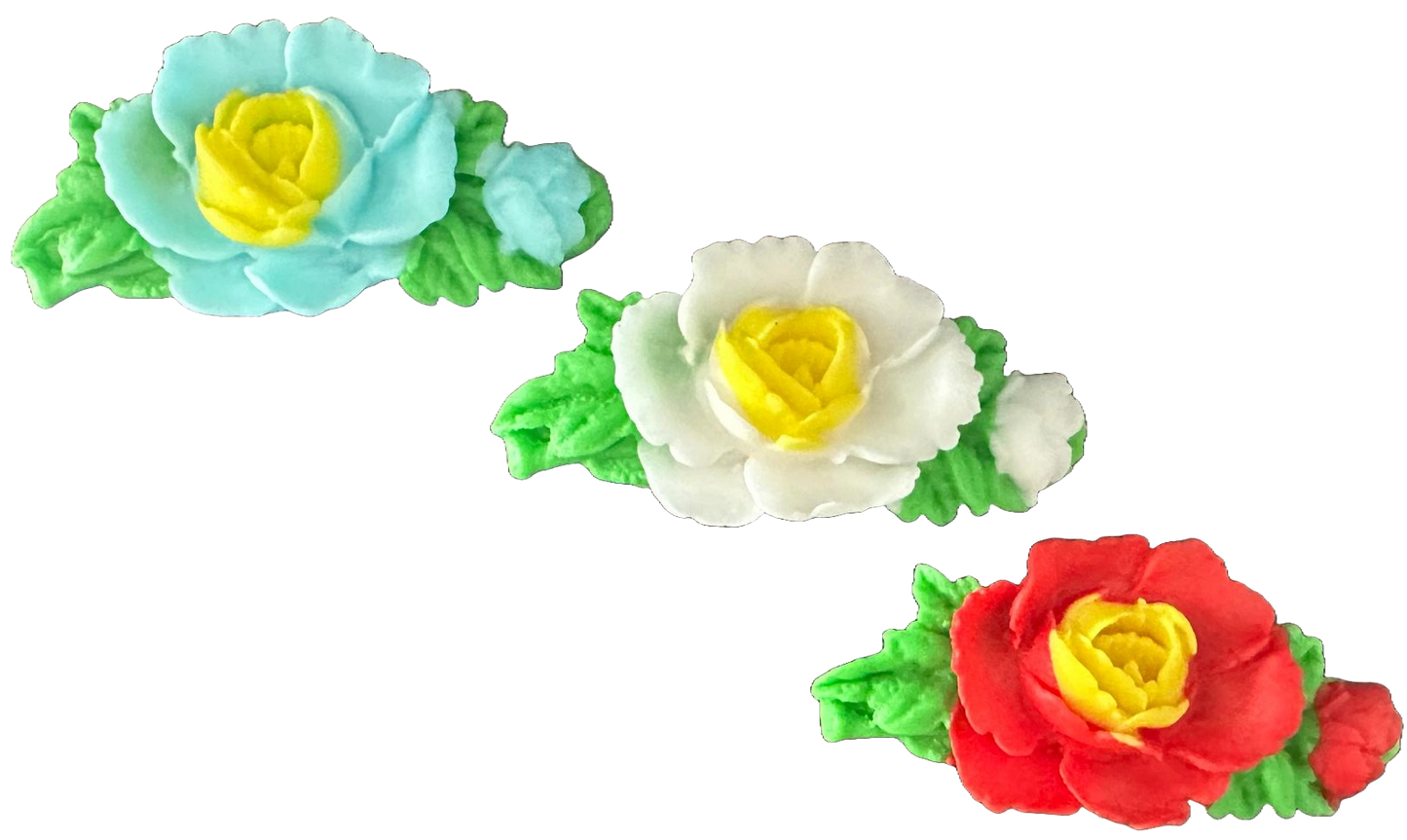 Set mit 3 essbaren Zuckerdekorationen, Rosendekorationen von Sugar Paste Nati Shop
