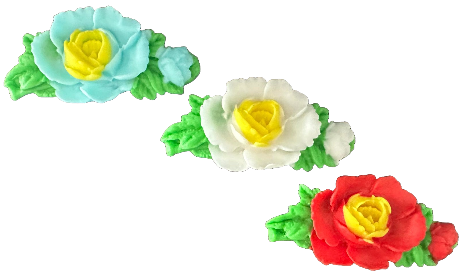 Set mit 3 essbaren Zuckerdekorationen, Rosendekorationen von Sugar Paste Nati Shop