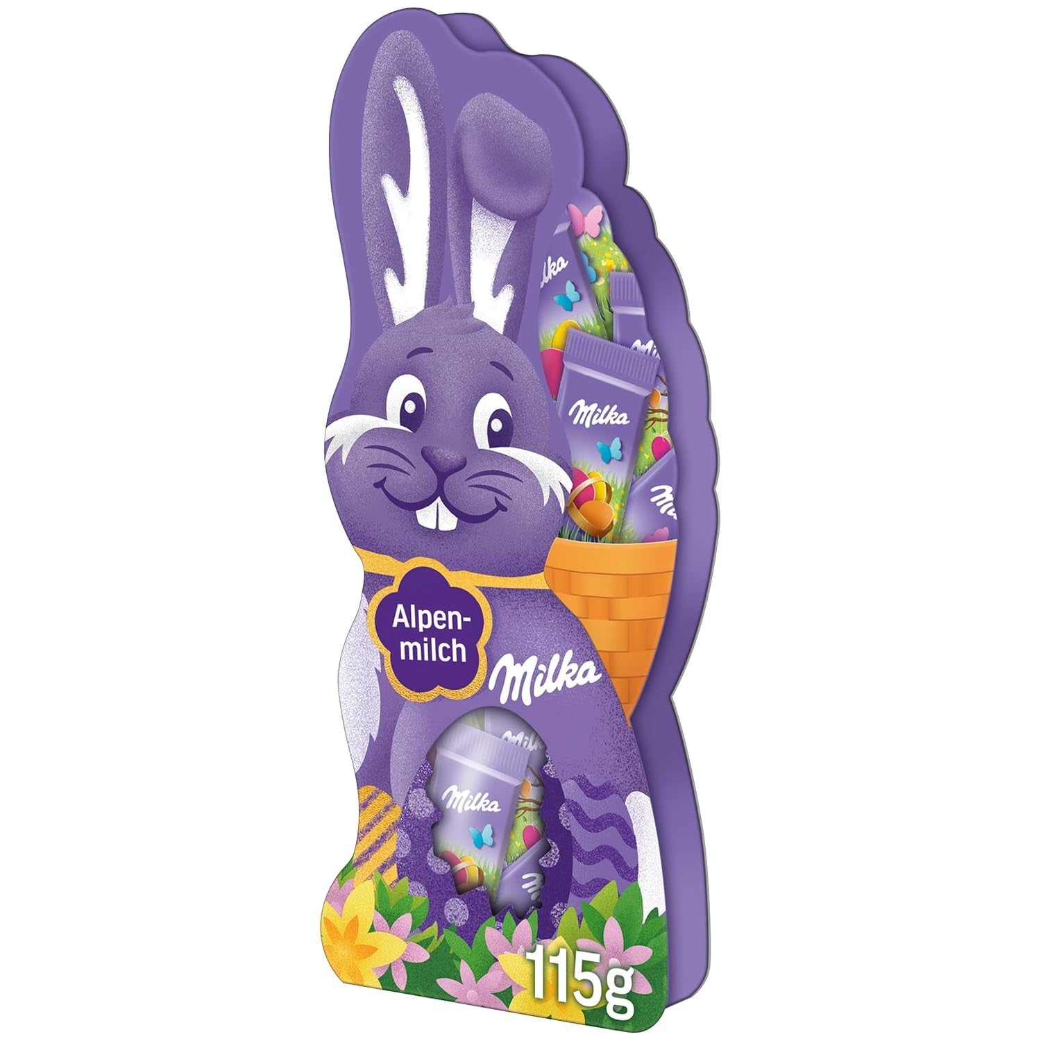 Milka Naps Smiling Bunny – Alpenmilch-Osterschokolade in einer entzückenden Geschenkbox – 115 g
