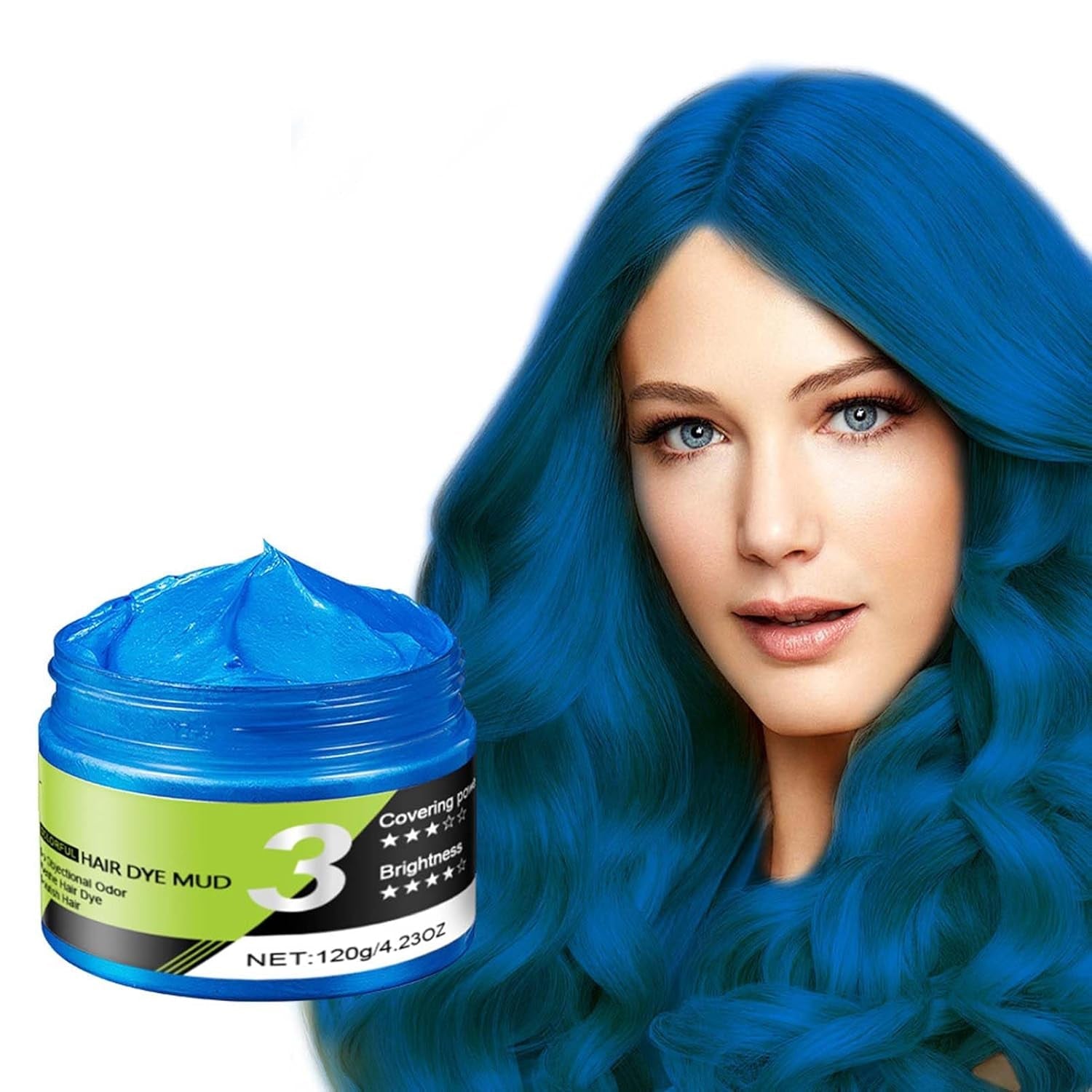 Blaues Haarwachs, temporäre blaue Haarsprayfarbe, Crazy Blue, waschbare Haarfarbe, sofortige Haarfärbung, natürliche Haarfarbe, Styling-Haare für Männer, Frauen, Party, Naty Shop Haarfärbemittel, Standardtitel
